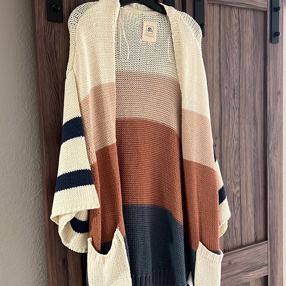 Rip Curl 3/4 sleeve slouchy casual cardigan sweater